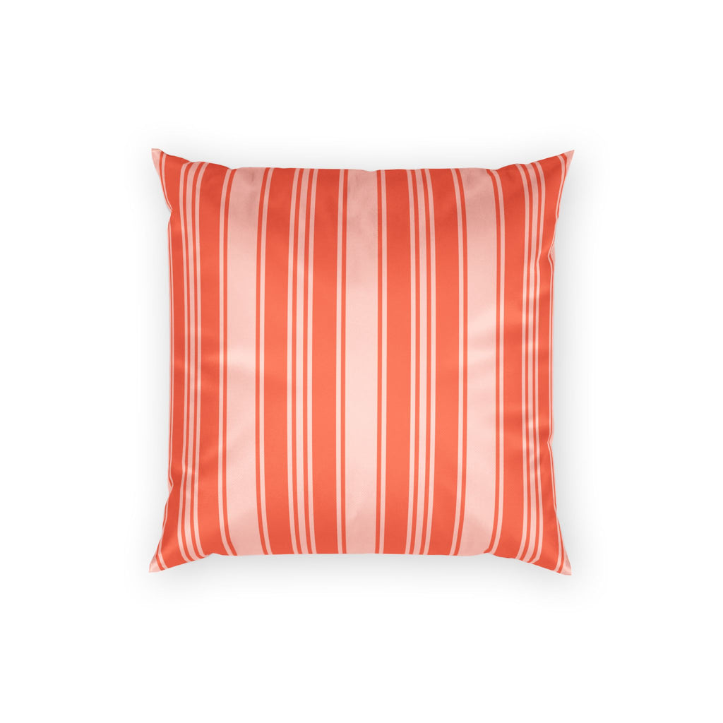 Velvet Pillow Orange Throw Pillow - Vermillion Ticking Stripe Decorative Pillow