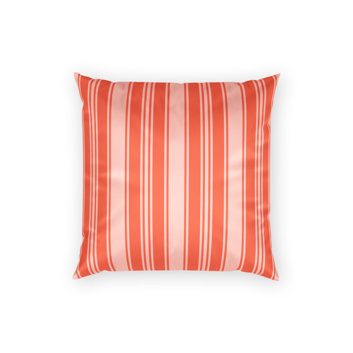 Velvet Pillow Orange Throw Pillow - Vermillion Ticking Stripe Decorative Pillow