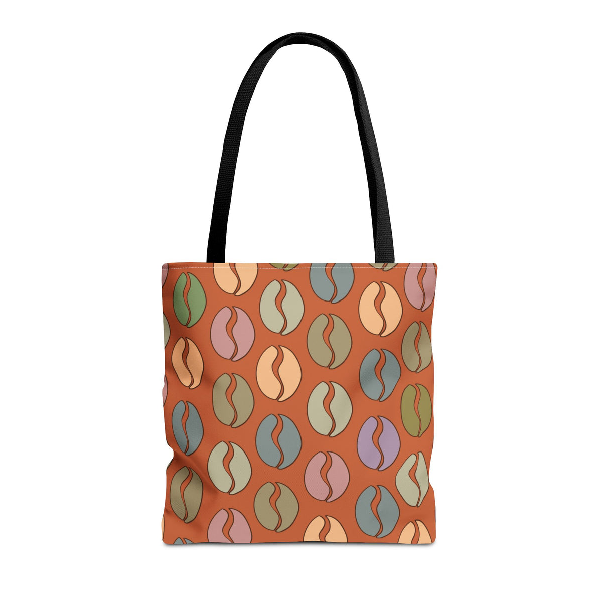 Coffee Lover's Tote - Colorful Coffee Bean Bag in Orange