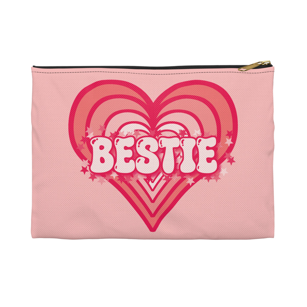 Best Friend Carryall - Bestie Strawberry Milk Pink Heart Pouch