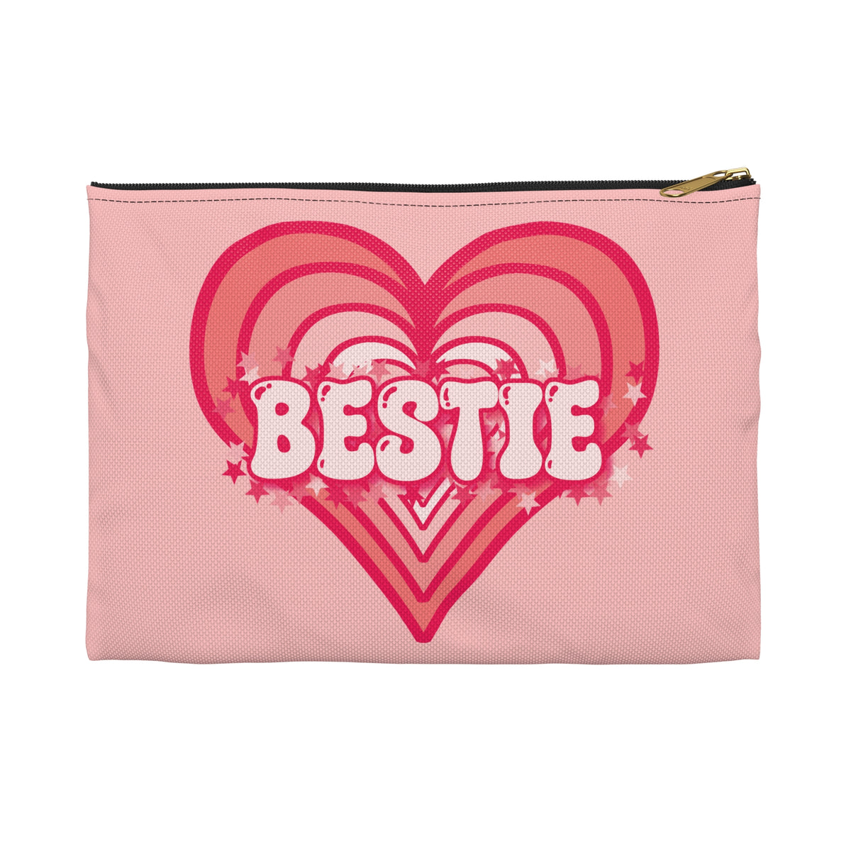 Best Friend Carryall - Bestie Strawberry Milk Pink Heart Pouch