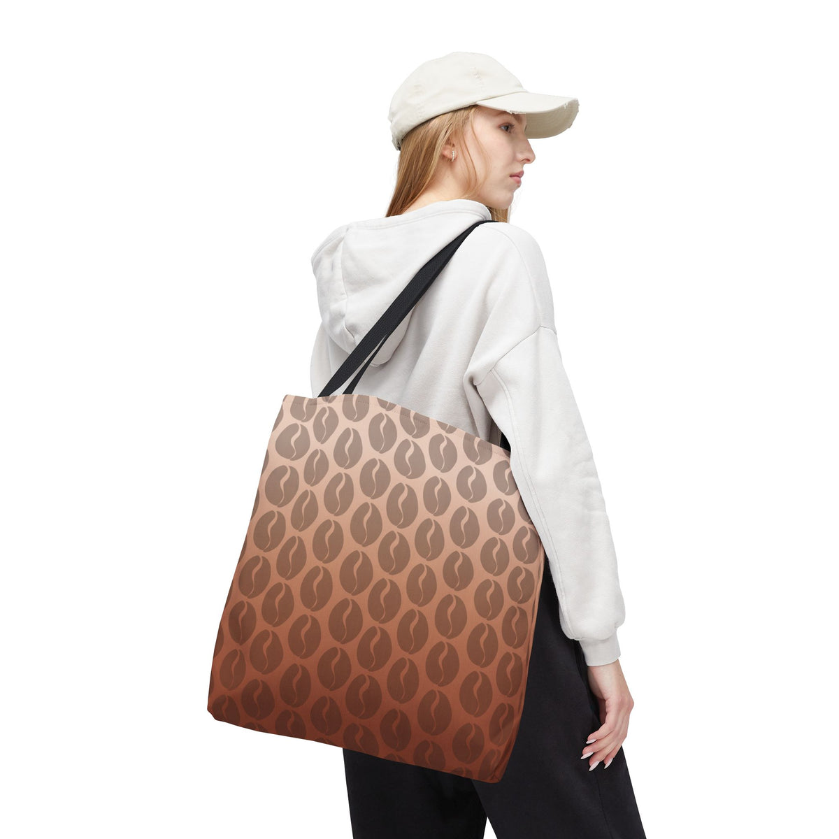 Coffee Lover's Ombre Tote Bag - Coffee Bean Gradient Tote Bag