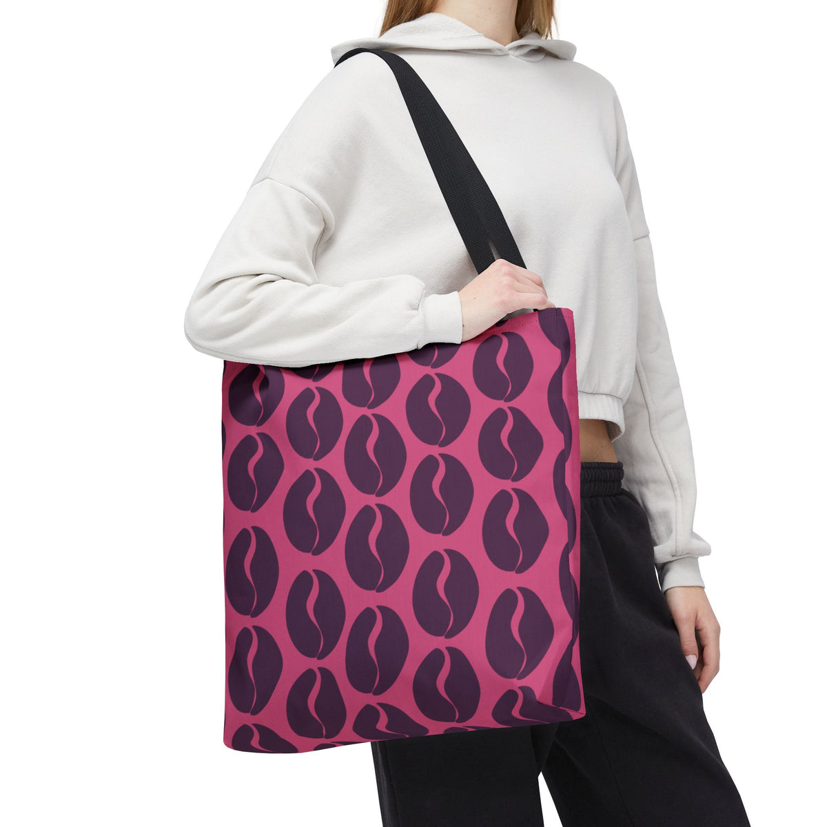 Coffee Lover's Tote - Grape on Pink Coffee Vibes Tote Bag