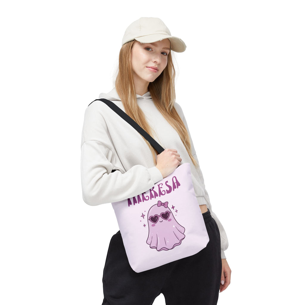 Personalized Purple Trick-or-Treat Tote - Cool Ghost 'So Cute It's Spooky' Halloween Bag