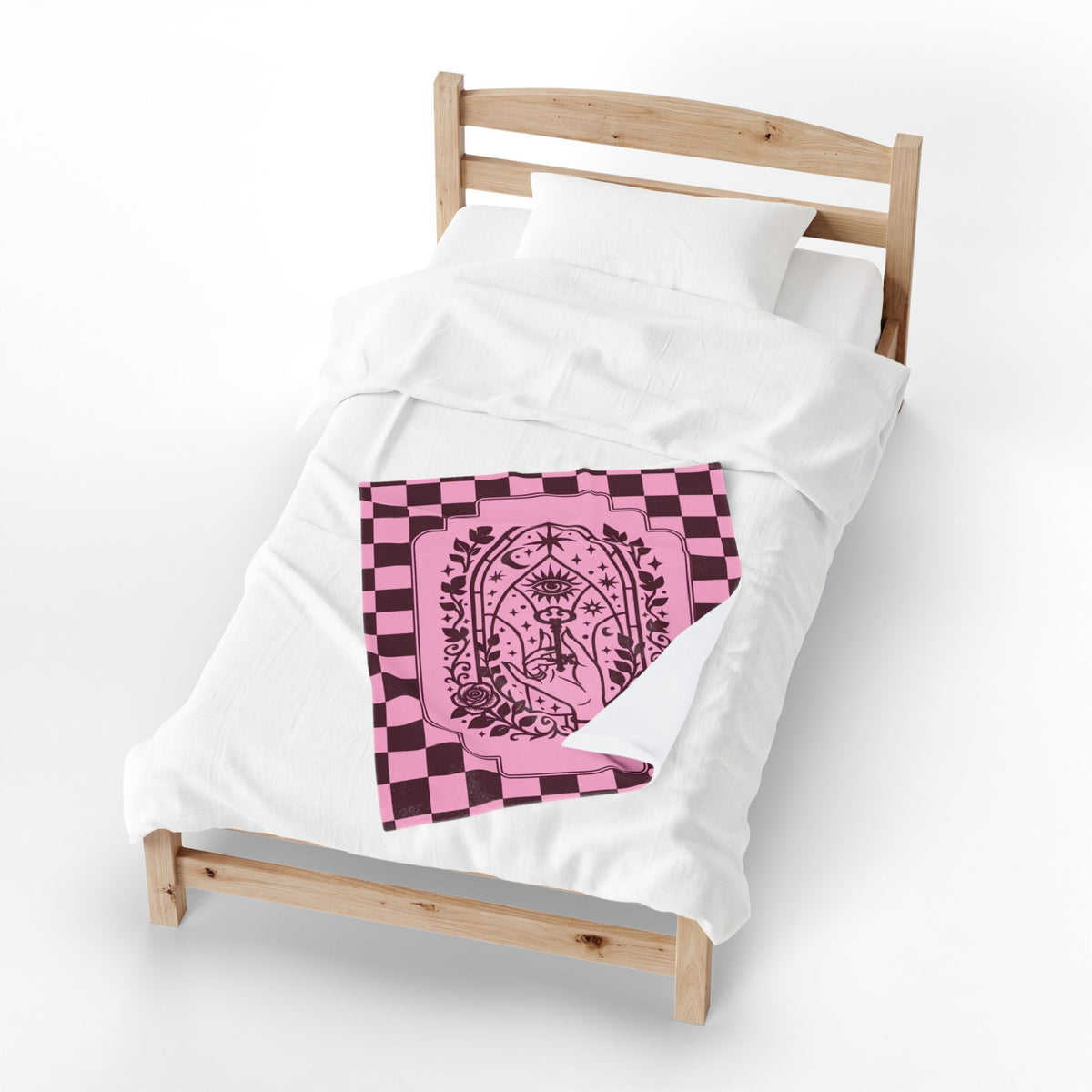 Retro Modern Key to Wisdom Velveteen Plush Blanket