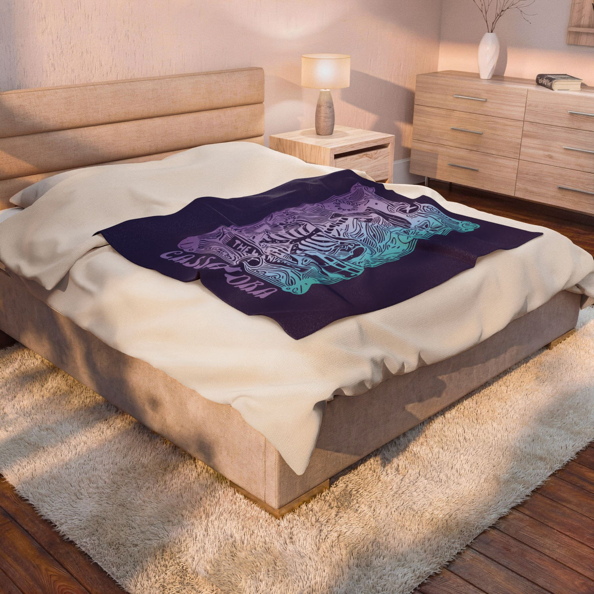 'The Wanderer' Tarot Skeleton Personalized Velveteen Blanket