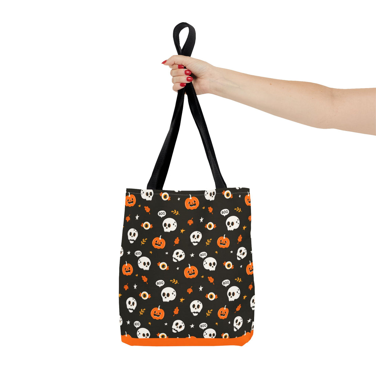 Halloween Pumpkin and Skulls Cute and Spooky Trick-or-Treat Candy Bag