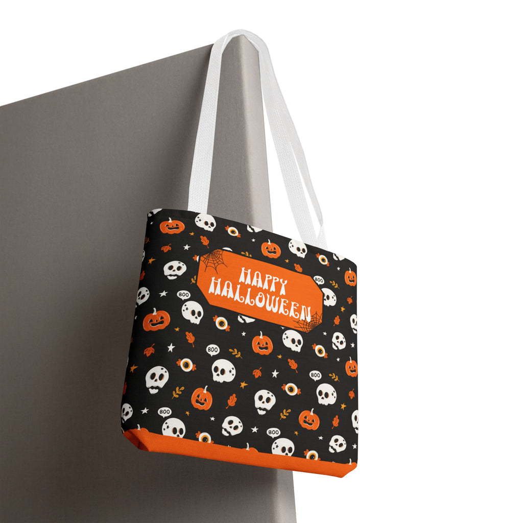 Halloween Pumpkin and Skulls Personalizable Trick-or-Treat Candy Bag