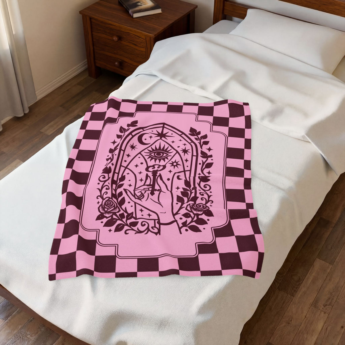 Retro Modern Key to Wisdom Velveteen Plush Blanket