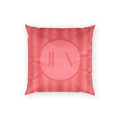 Art Deco Personalizable Pillow - Coral Ticking Stripe Monogram Velvet Pillow
