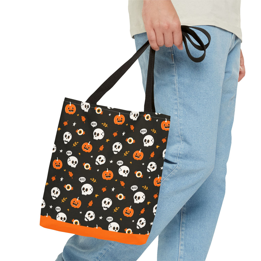 Halloween Pumpkin and Skulls Cute and Spooky Trick-or-Treat Candy Bag