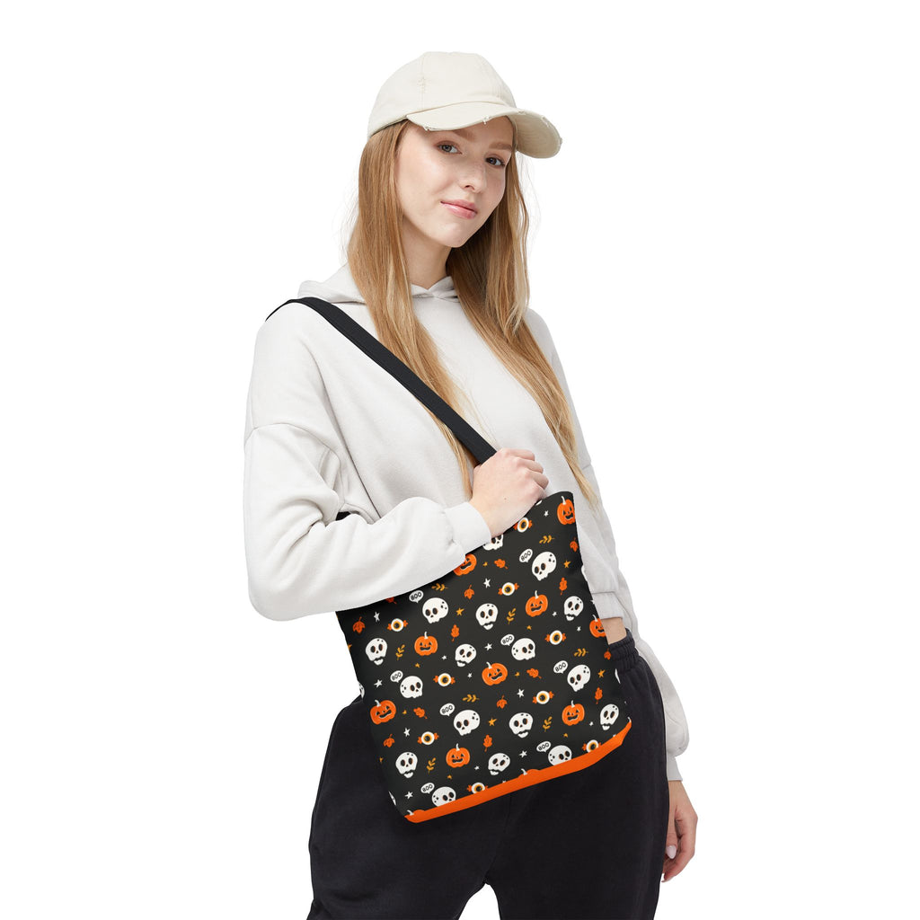Halloween Pumpkin and Skulls Cute and Spooky Trick-or-Treat Candy Bag