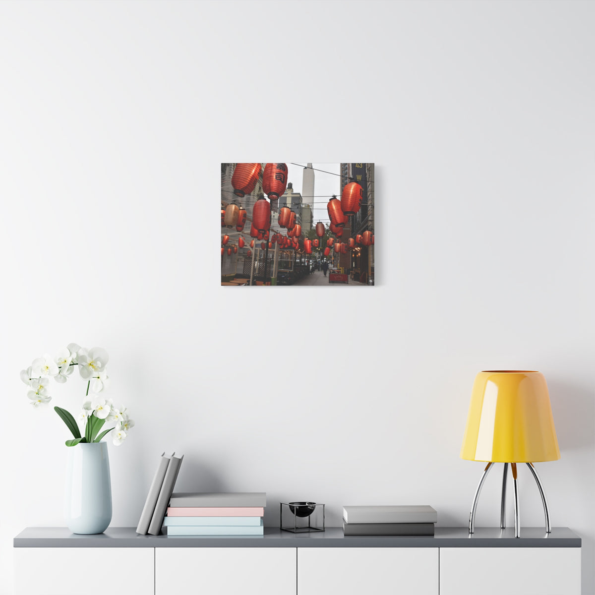 Urban Streetscape Canvas Wrap- Red Lanterns Gallery Wrap