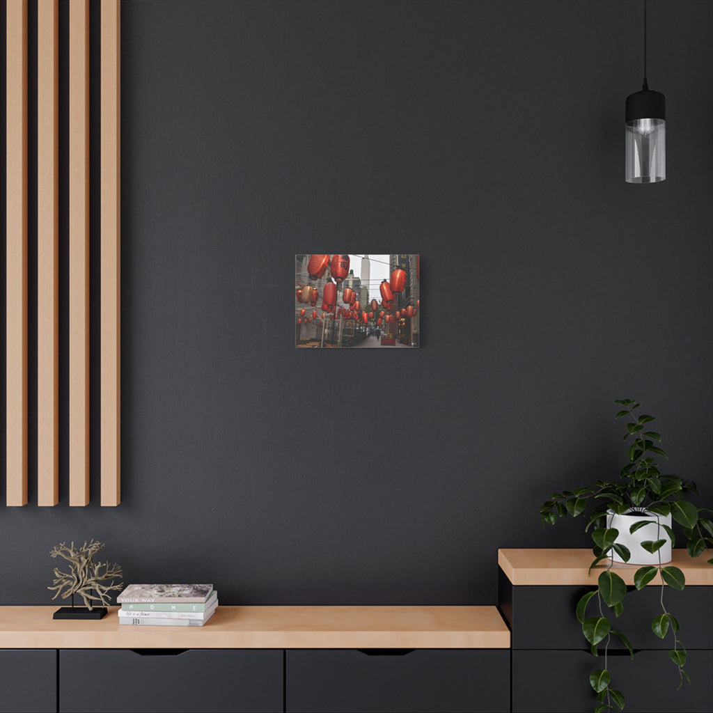 Urban Streetscape Canvas Wrap- Red Lanterns Gallery Wrap