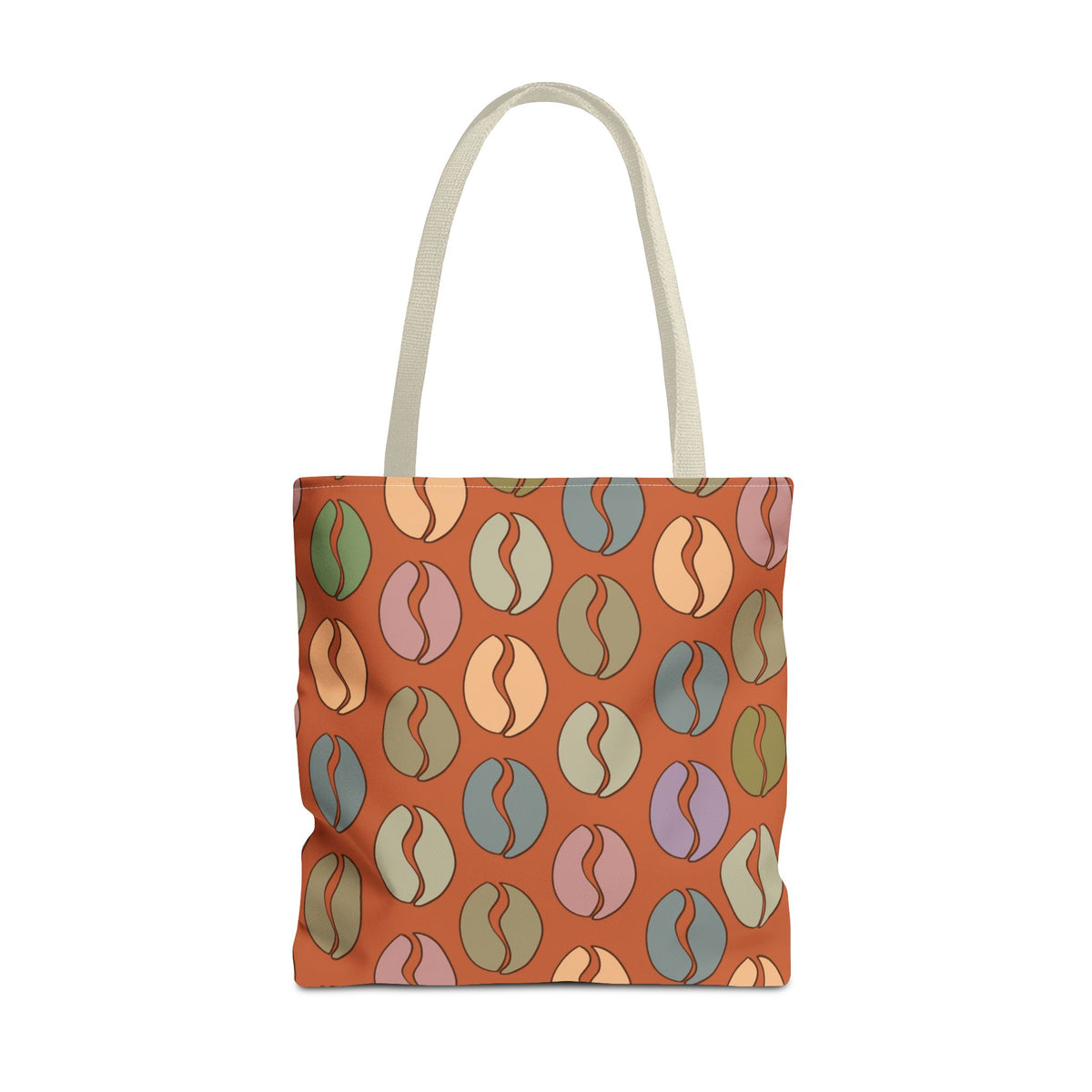 Coffee Lover's Tote - Colorful Coffee Bean Bag in Orange
