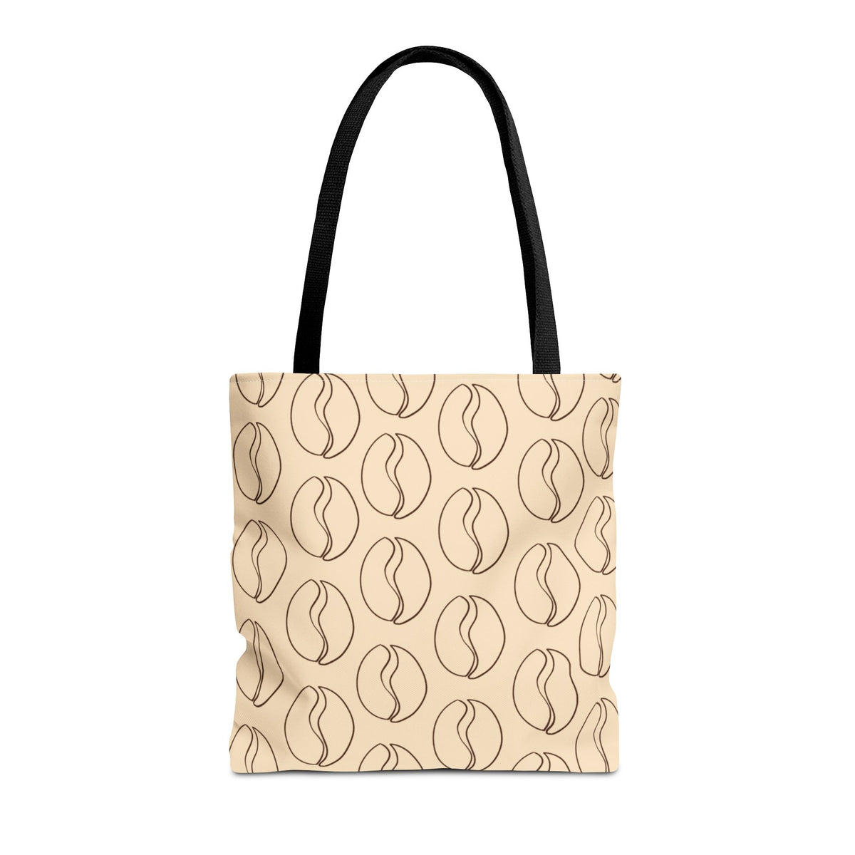 Minimalist Coffee Bean Tote Bag -Coffee Lover's Tote Bag in Cream