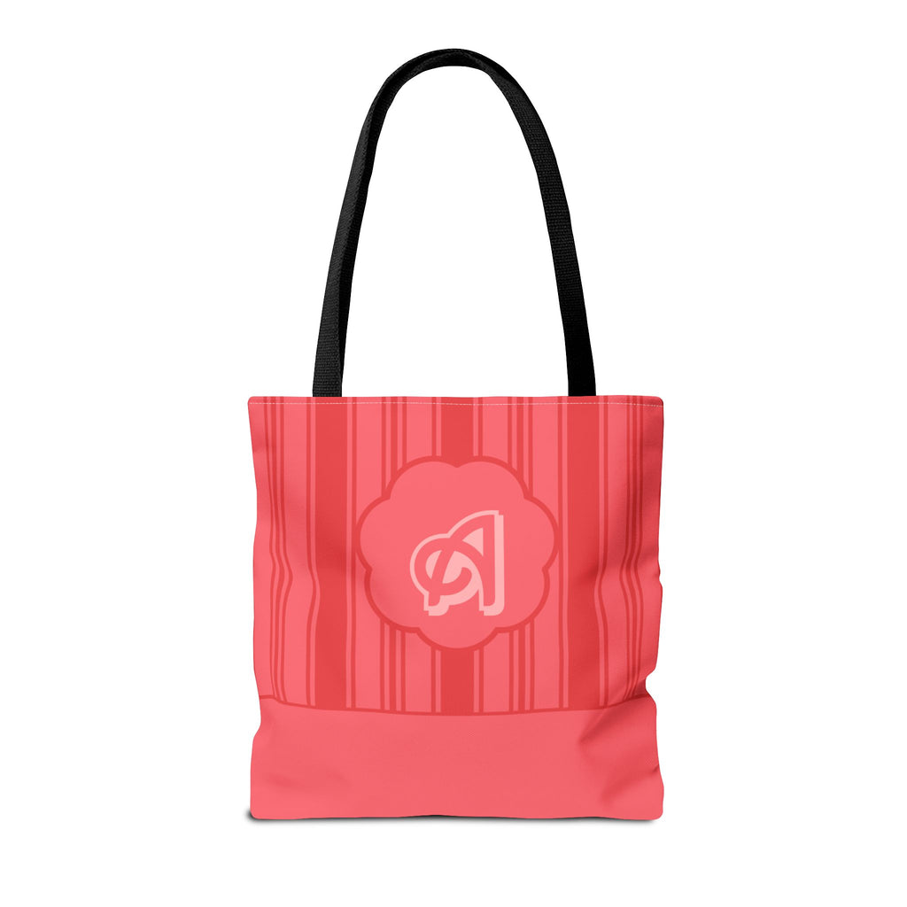 Monogram Pink Striped Tote Bag —Personalizable Market Tote