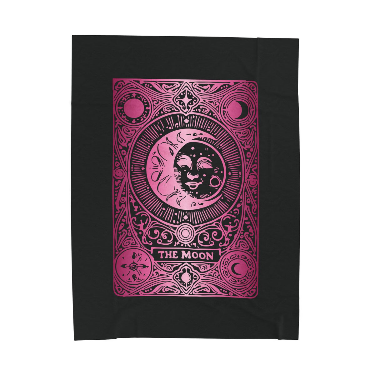 Moon Tarot Velveteen Plush Blanket – Pink Celestial Tarot Design