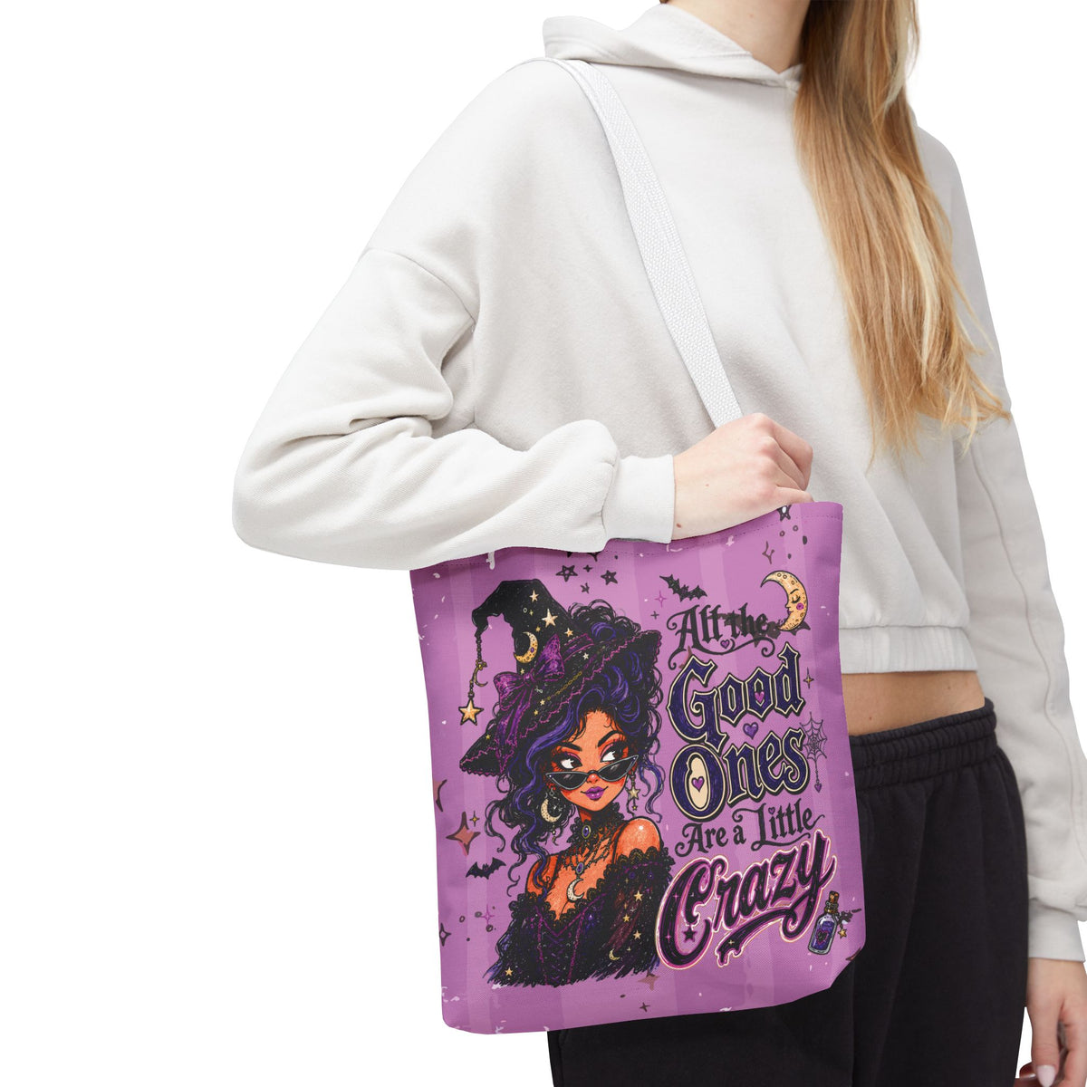 Witchy Purple Tote - “All the Good Ones Are a Little Crazy” Graphic Tote