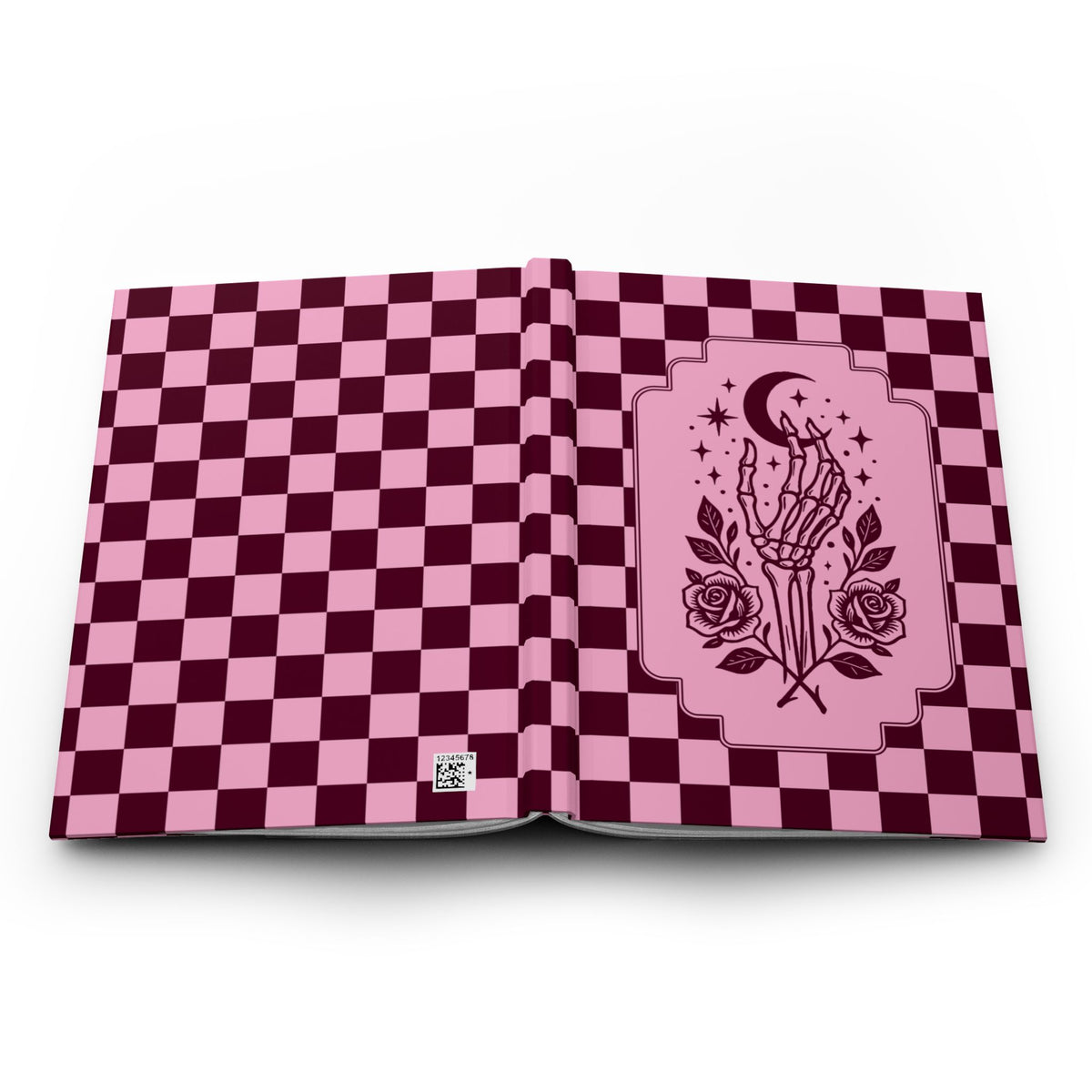 Retro Modern Celestial Skeleton Hand Tableau Hardcover Blank Journal