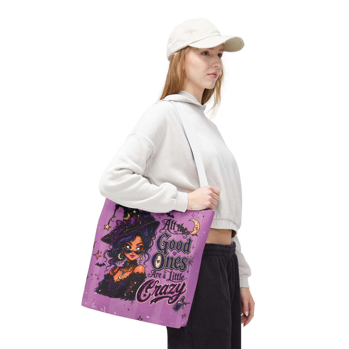Witchy Purple Tote - “All the Good Ones Are a Little Crazy” Graphic Tote