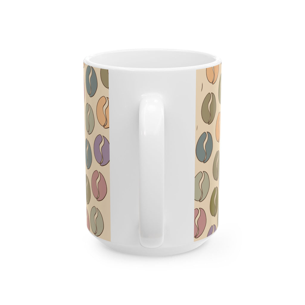 Colorful Vibes Coffee Bean Mug in Cream