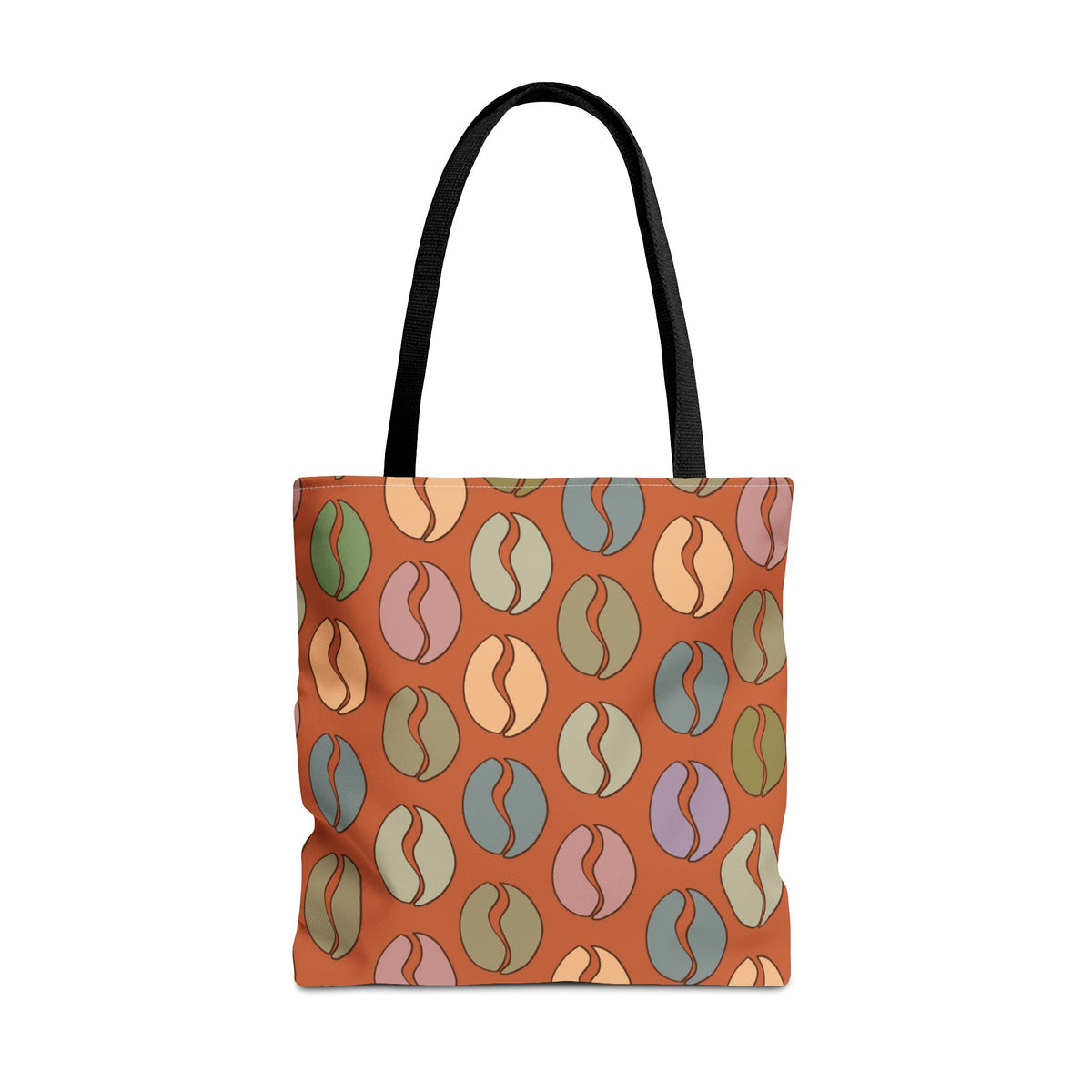 Coffee Lover's Tote - Colorful Coffee Bean Bag in Orange