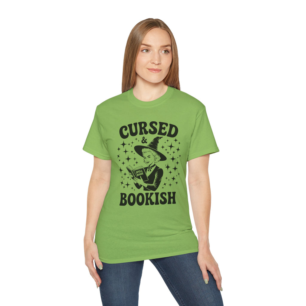 Cursed and Bookish Witch Tee - Vintage Book Lover Witch Graphic T-Shirt