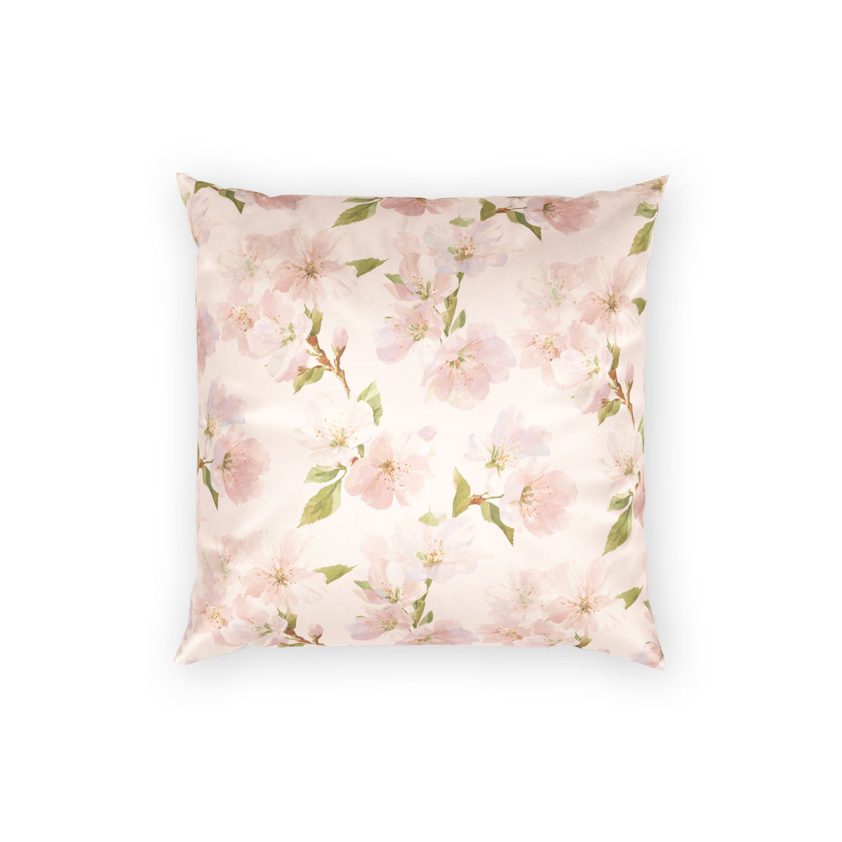 Cherry Blossom Throw Pillow - Light Pink Velvet Decorative Pillow