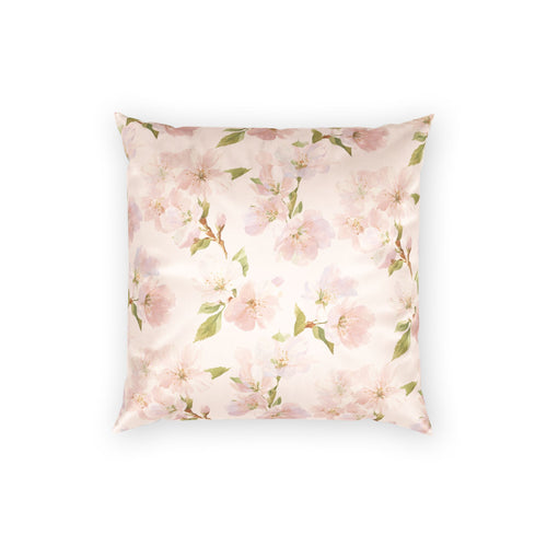 Cherry Blossom Throw Pillow - Light Pink Velvet Decorative Pillow