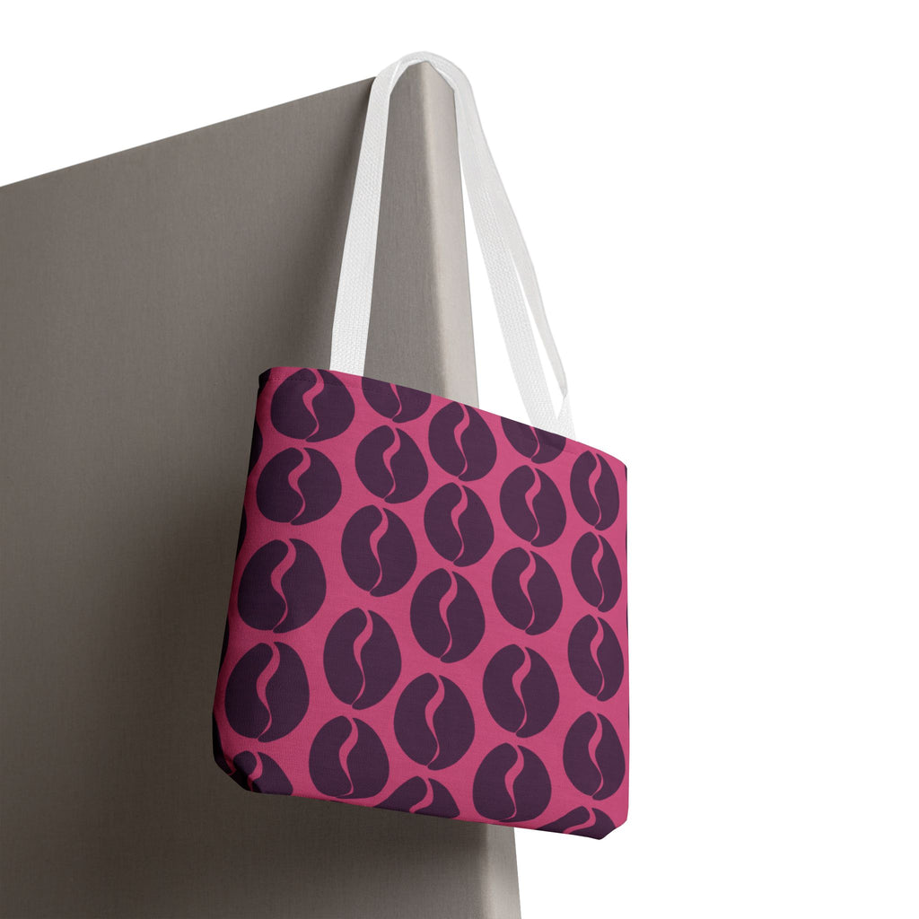 Coffee Lover's Tote - Grape on Pink Coffee Vibes Tote Bag