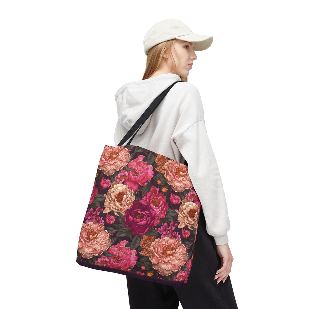 Pink Peony Tote Bag – Vintage Floral Garden Carryall