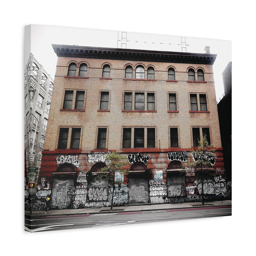Urban Graffiti Photo Gallery Wrap - Street Level Tagged Building Canvas Wrap