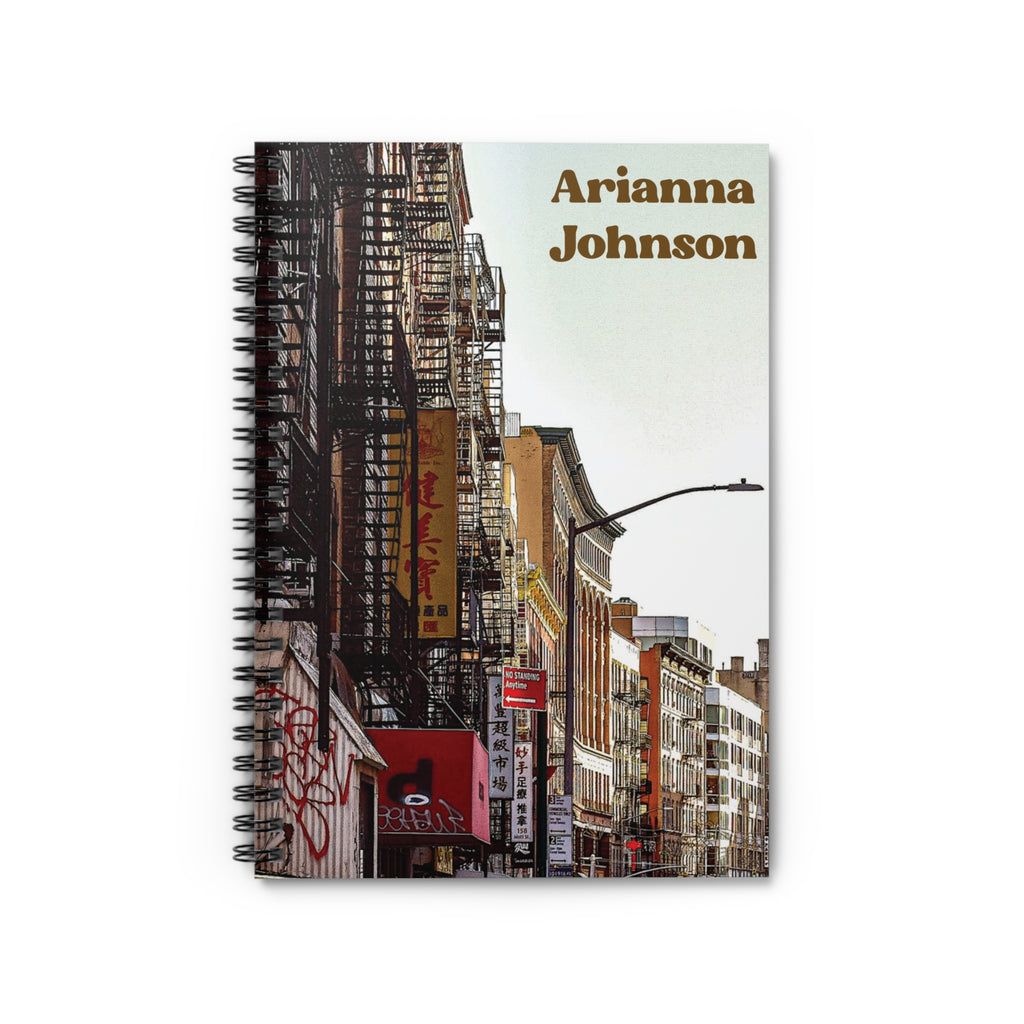 Personalizable Chinatown New York Journal - Chinatown Skyline Photo Spiral Notebook
