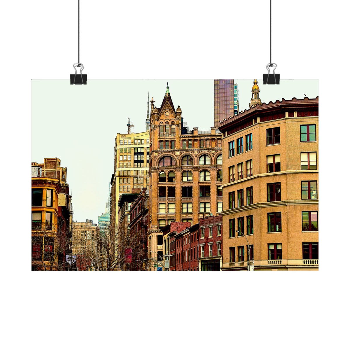 New York City Union Square - Looking Up the Square Photo Satin Poster