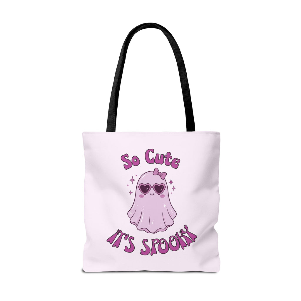 Personalized Purple Trick-or-Treat Tote - Cool Ghost 'So Cute It's Spooky' Halloween Bag