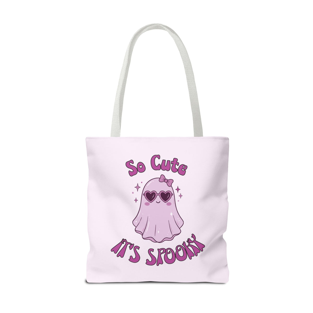 Personalized Purple Trick-or-Treat Tote - Cool Ghost 'So Cute It's Spooky' Halloween Bag