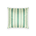 Striped Velvet Pillow - Elegant Mint and Cream Ticking Stripe Throw Pillow