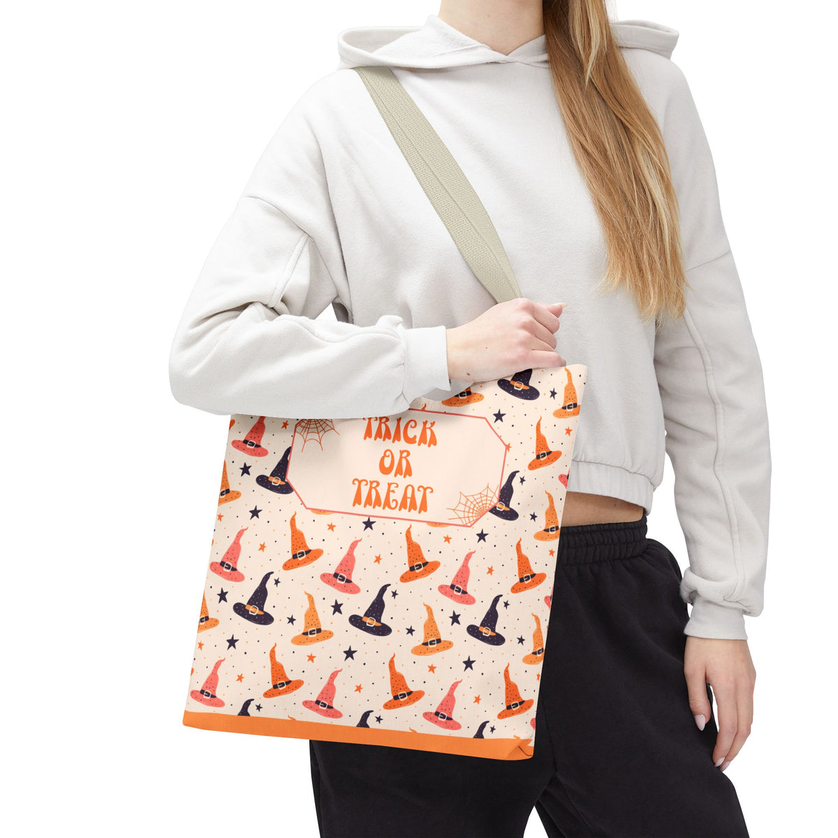 Halloween Witch Hat Pattern Trick or Treat Bag - Personalizable Candy Tote