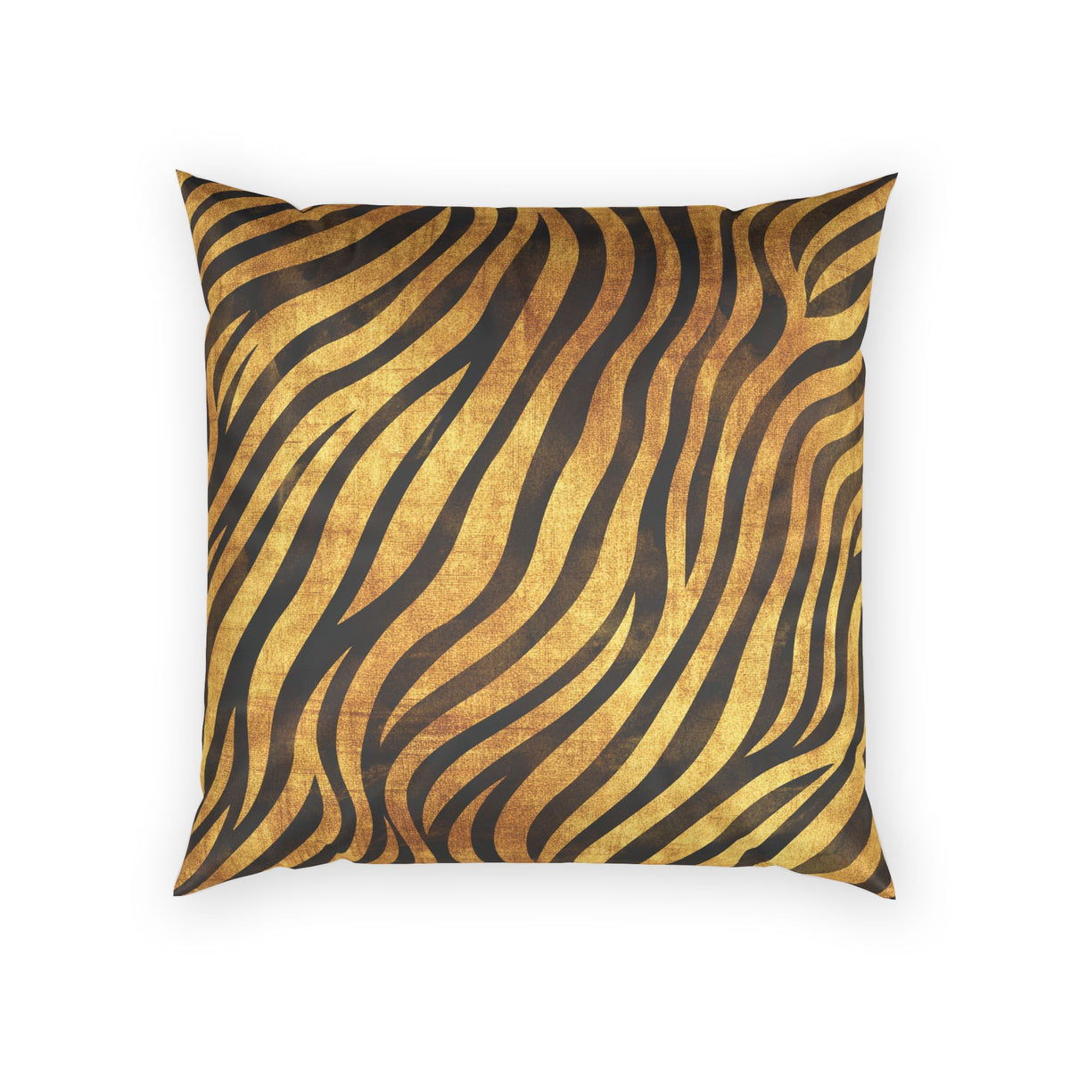 Animal Print Velvet Pillow - Gold Zebra Pattern Decorative Throw Pillow