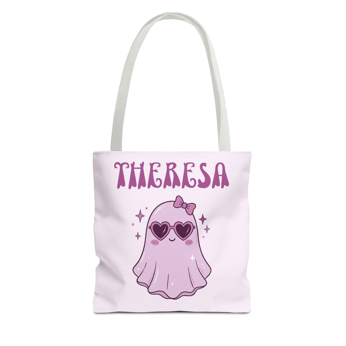 Personalized Purple Trick-or-Treat Tote - Cool Ghost 'So Cute It's Spooky' Halloween Bag
