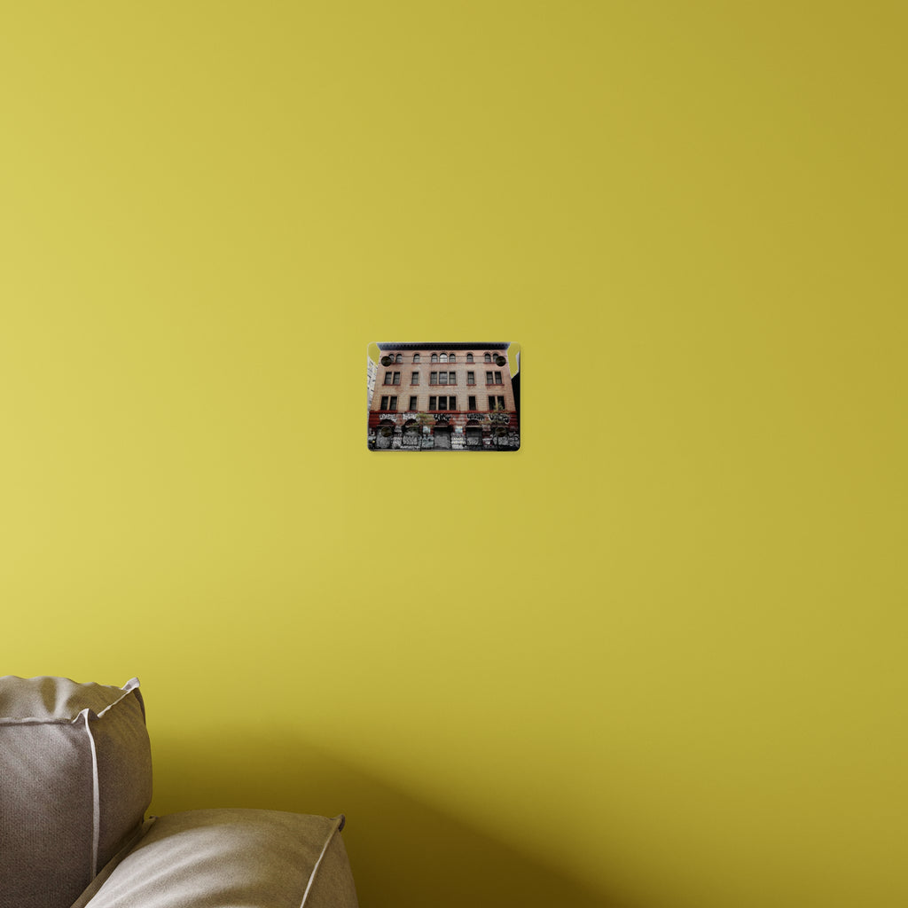 Urban Graffiti Photo Wall Art- Street Level Tagged Building  Acrylic Wall Art Panel