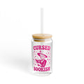 Cursed and Bookish 16oz Sipper Glass – Witchy Reading Lover Tumbler with Straw