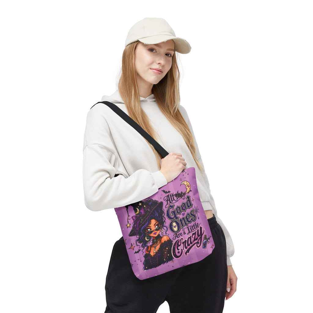 Witchy Purple Tote - “All the Good Ones Are a Little Crazy” Graphic Tote