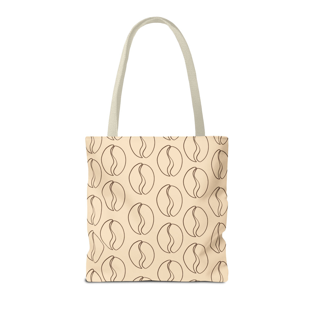 Minimalist Coffee Bean Tote Bag -Coffee Lover's Tote Bag in Cream