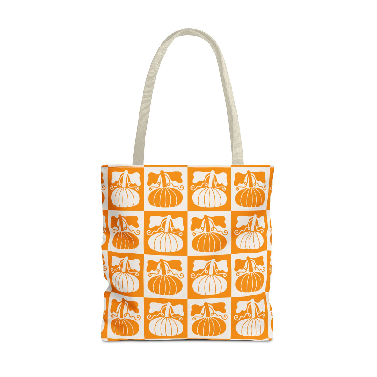 Pumpkin Patch Tote Bag - Autumn Harvest Checkerboard Carryall