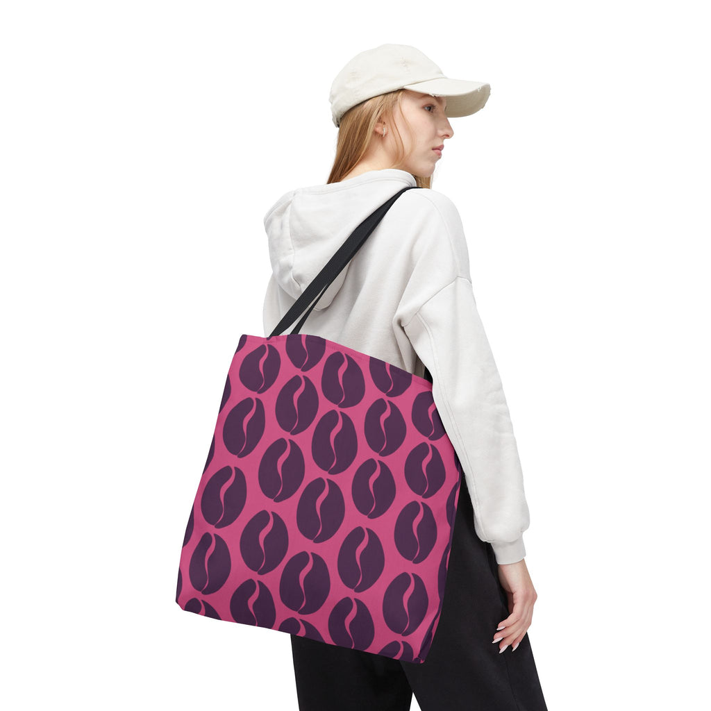 Coffee Lover's Tote - Grape on Pink Coffee Vibes Tote Bag