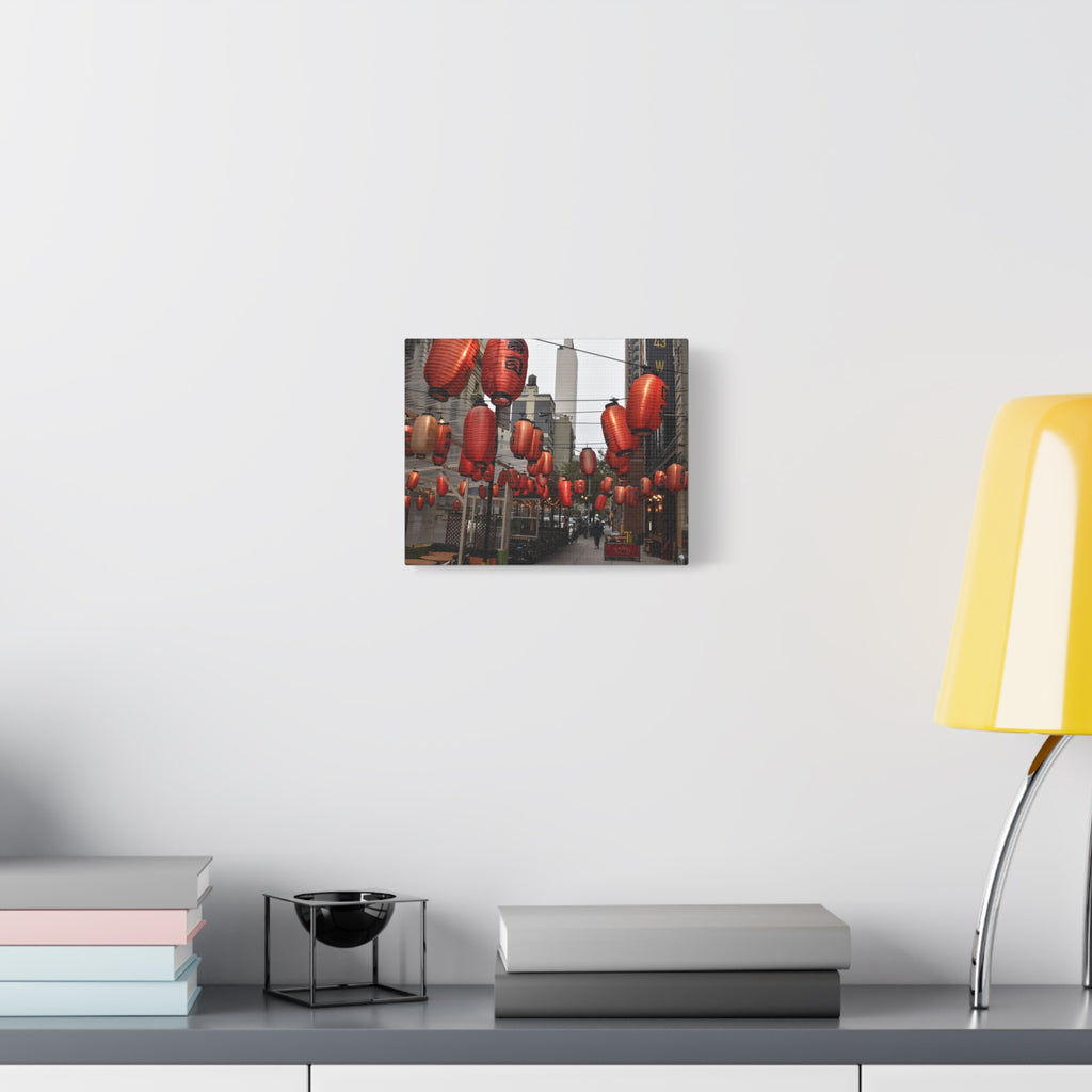 Urban Streetscape Canvas Wrap- Red Lanterns Gallery Wrap