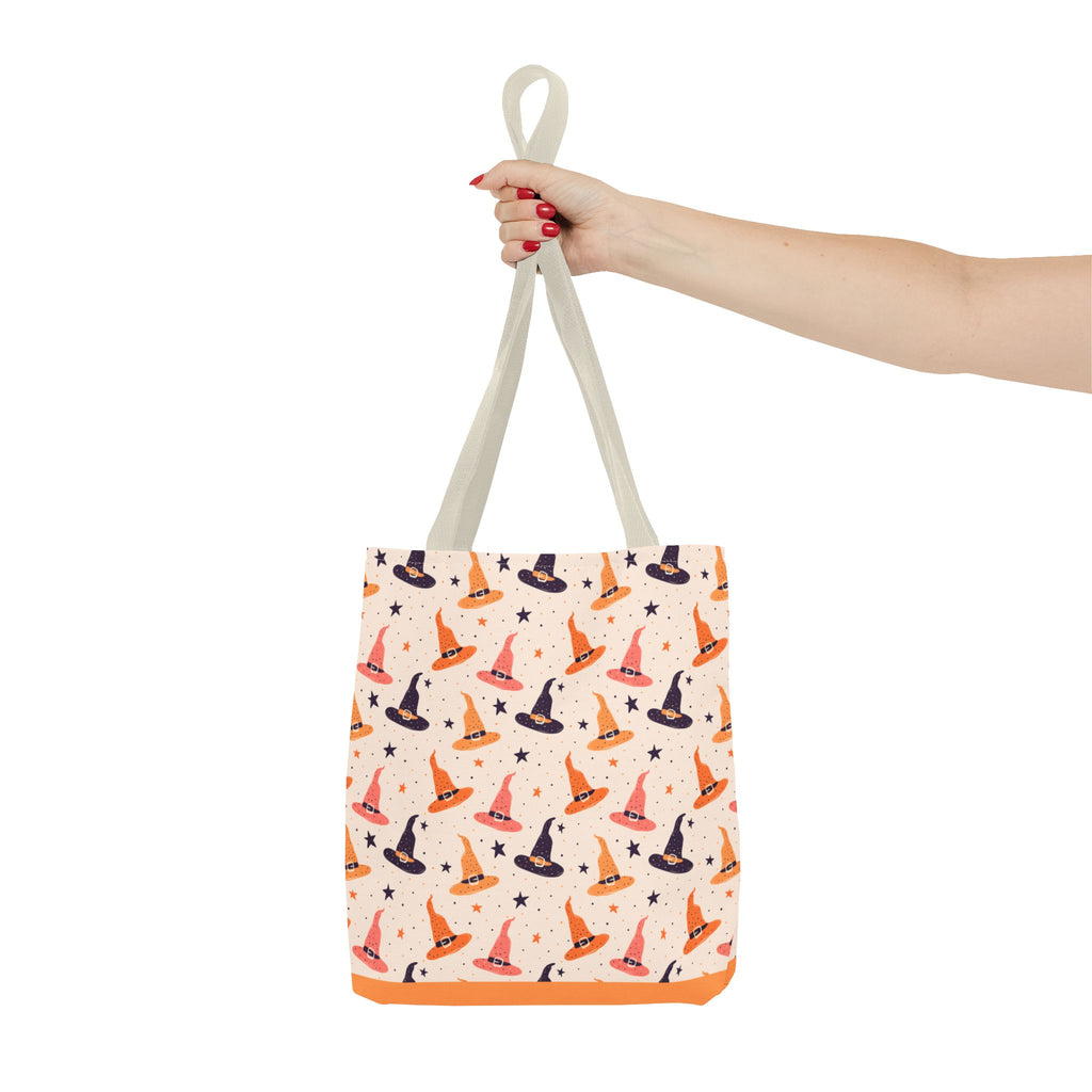 Halloween Witch Hat Tote Bag - Cute All-Over-Print Spooky Pattern