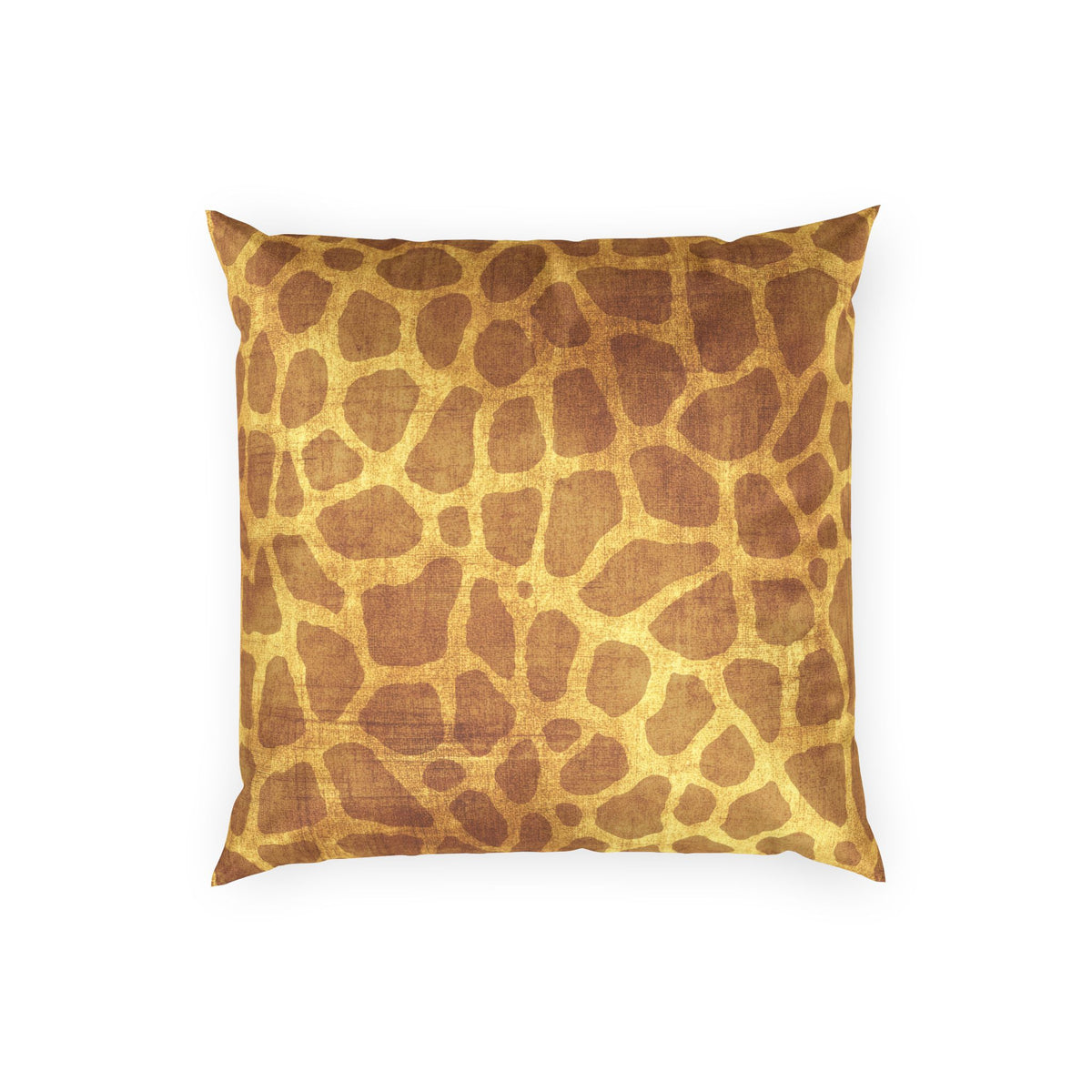 Giraffe Print Velvet Pillow - Golden Safari Throw Pillow